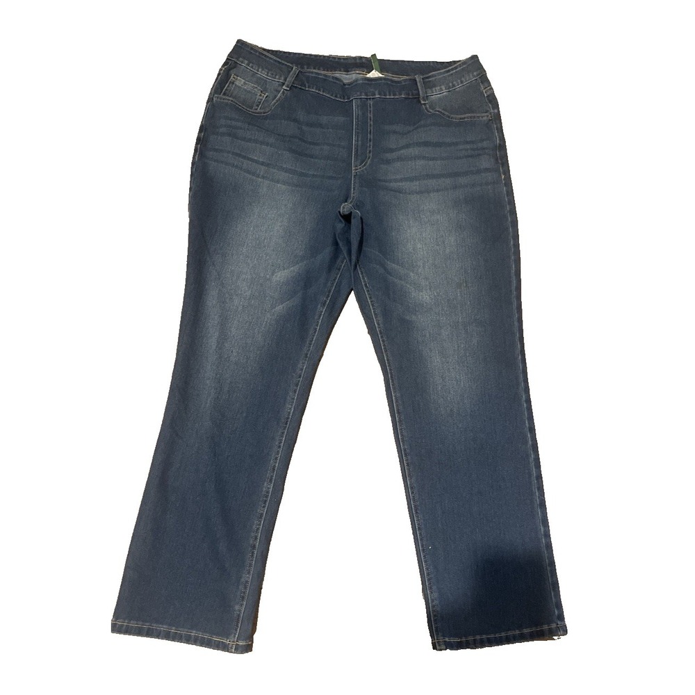 Halara Flex Wide Leg Jeans 1X Pull On Stretch Denim High Rise - Picture 2 of 6
